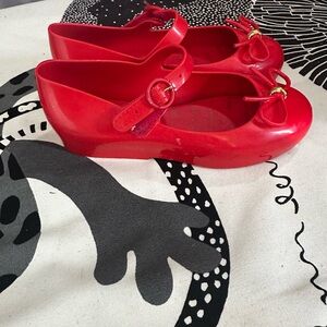 Mini Melissa Red Kids Dress Shoes with Bow